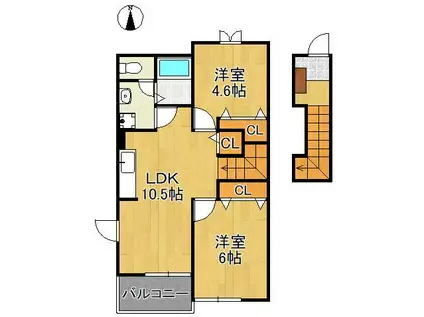 サンパティークⅠ(2LDK/2階)の間取り写真