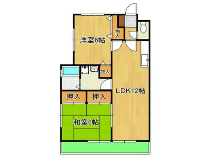 ハイツアリッサム(2LDK/1階)の間取り写真