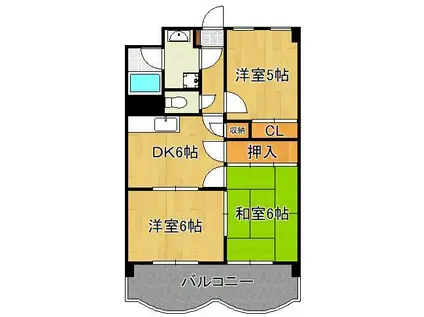 センチュリア芦屋Ⅰ(3DK/1階)の間取り写真