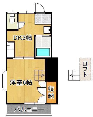 シティベール浅川台(1DK/1階)の間取り写真