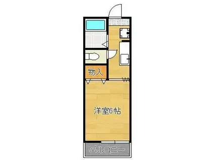ルーブル折尾(1K/1階)の間取り写真