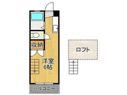 カーサマローン(1K/2階)の間取り写真
