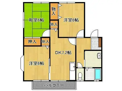 コーポ大谷12(3DK/2階)の間取り写真