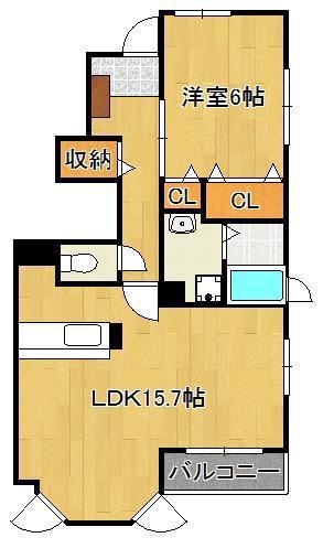 アルドーレ1(1LDK/1階)の間取り写真