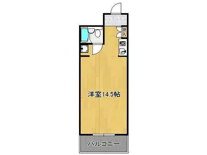 夏井ケ浜リゾートスカイマンション(ワンルーム/2階)の間取り写真