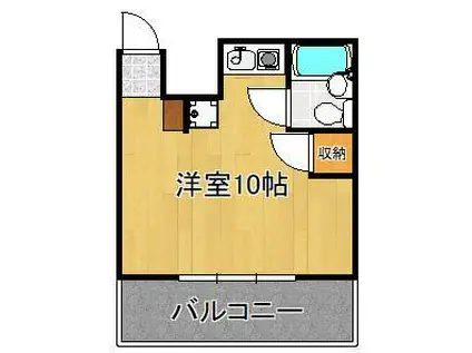 夏井ケ浜リゾートスカイマンション(ワンルーム/3階)の間取り写真