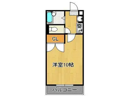 KAYS ROOMS 1ST (1K/3階)の間取り写真