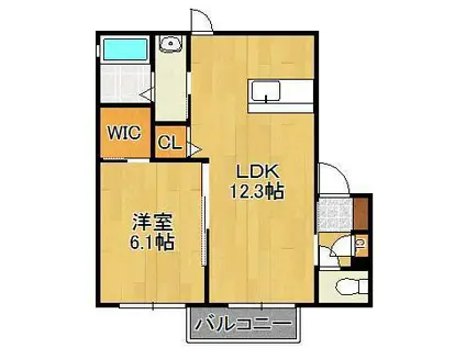 シェソワロゼ(1LDK/2階)の間取り写真