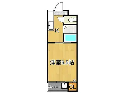 サンハイツ堺(1K/2階)の間取り写真
