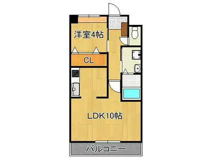 CLAIR MAISON浅川(1LDK/2階)の間取り写真