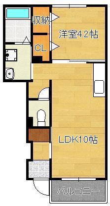 コッティ星和(1LDK/1階)の間取り写真