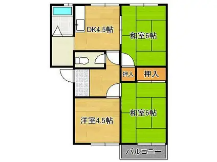 ロジェ浅川1(3DK/1階)の間取り写真