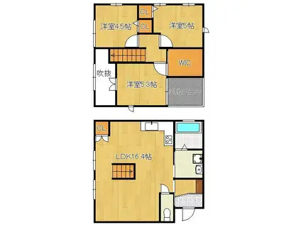 筑豊本線 本城駅 徒歩38分 2階建 築13年(3LDK)の間取り写真