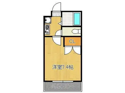 ラビータ本城 A棟(1K/1階)の間取り写真