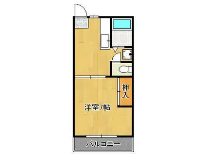 パークサイド太田(1K/2階)の間取り写真