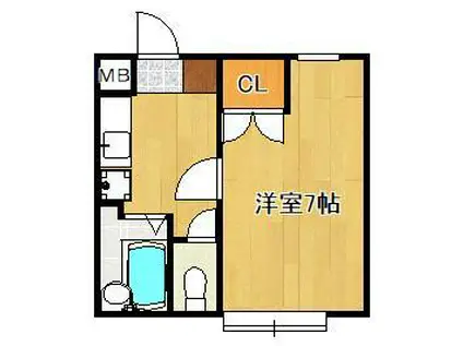 ルクール南鷹見(ワンルーム/1階)の間取り写真