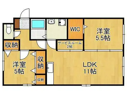 ストリエデルオルソ(2SLDK/2階)の間取り写真