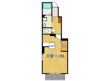 メゾンカメリアⅡ(ワンルーム/1階)の間取り写真