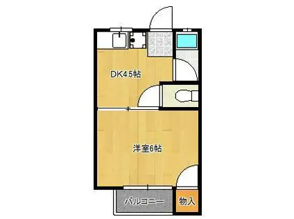 マークハイツ光明A棟(1K/2階)の間取り写真