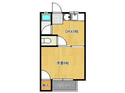 マークハイツ光明 B棟(1K/2階)の間取り写真