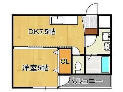 セリージェ医生ヶ丘(1DK/3階)の間取り写真