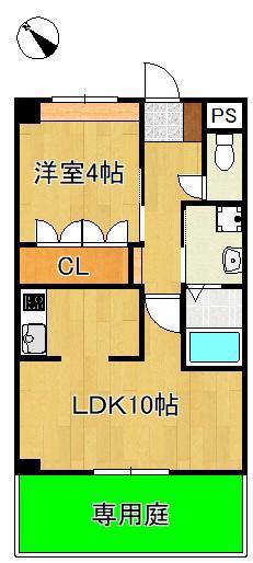 ラピュタ(1LDK/1階)の間取り写真