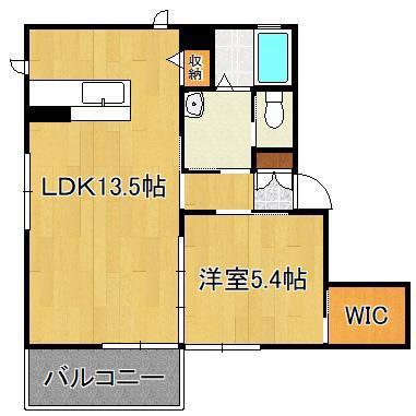 キャミスト(1LDK/2階)の間取り写真