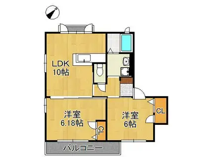 CAMOMILLE HOUSE(2LDK/2階)の間取り写真