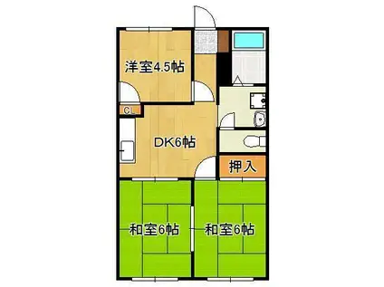 パークサイドM(3DK/2階)の間取り写真