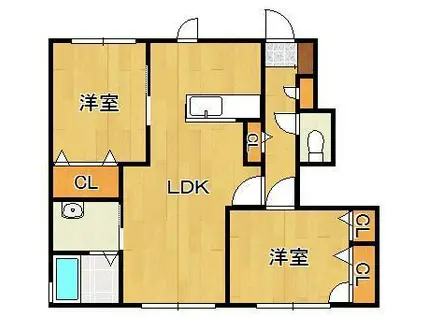 フォレスト101(2LDK/1階)の間取り写真