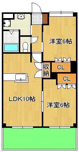 サン・ベルジュ(2LDK/1階)の間取り写真