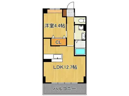 QUEENS GARDEN(1LDK/3階)の間取り写真