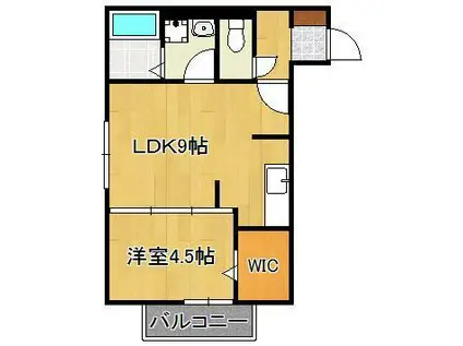 メゾンプランタニエール ドゥ(1LDK/2階)の間取り写真