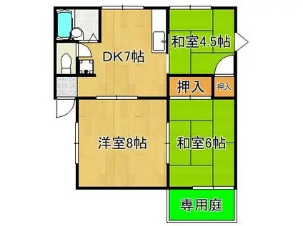 メゾンド プラト-(3DK/1階)の間取り写真