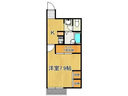 レオパレスレシエージュ本城東(1K/2階)の間取り写真