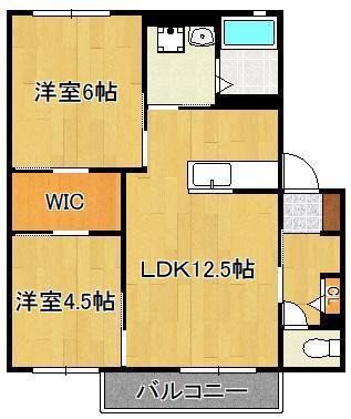 リバプール弐番館(2LDK/1階)の間取り写真