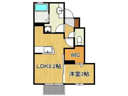 ローズハイツナナ(1LDK/1階)の間取り写真