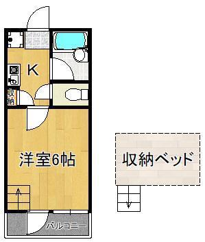 アルシュ折尾(1K/1階)の間取り写真