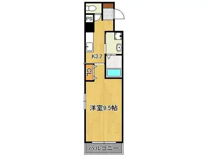 フレンテ二島Ⅱ(1K/6階)の間取り写真