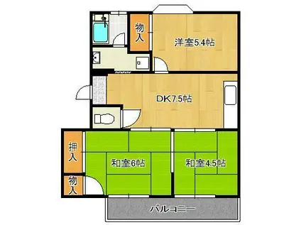 ラナンキュラス(3DK/1階)の間取り写真