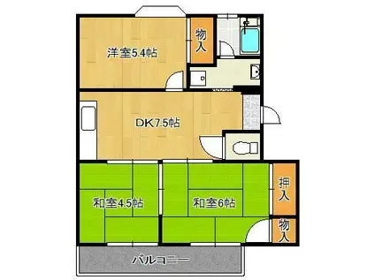 ラナンキュラス(3DK/2階)の間取り写真