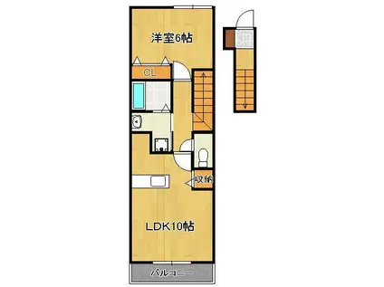 アルバ グランツ K(1LDK/2階)の間取り写真