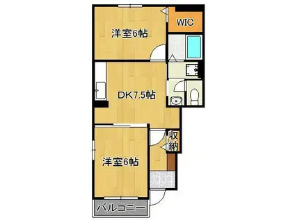 サングレイス A(2DK/1階)の間取り写真