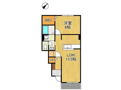 サングレイス B(1LDK/1階)の間取り写真