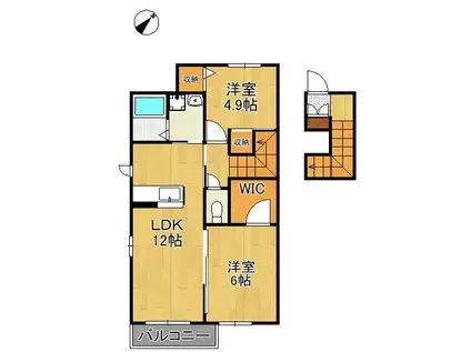 ラクセル(2LDK/2階)の間取り写真