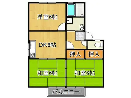 メゾン・ド・リモージュ(3DK/2階)の間取り写真