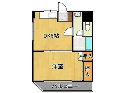 K-FLAT(1DK/3階)の間取り写真