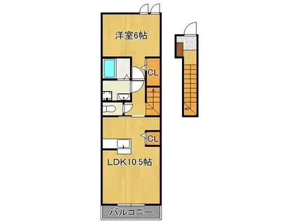 シャルム・コッティ2(1LDK/2階)の間取り写真
