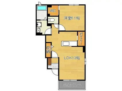 フレグラース水巻2(1LDK/1階)の間取り写真