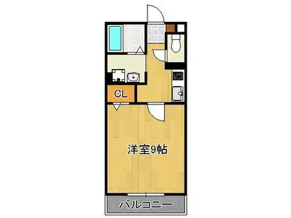 ロイヤルコートM(1K/3階)の間取り写真